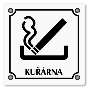 Kuřárna, 148x148mm, bílá, Kansas